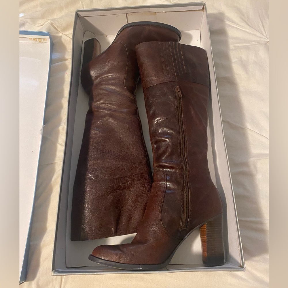 Nine West Tall Brown Leather Boots